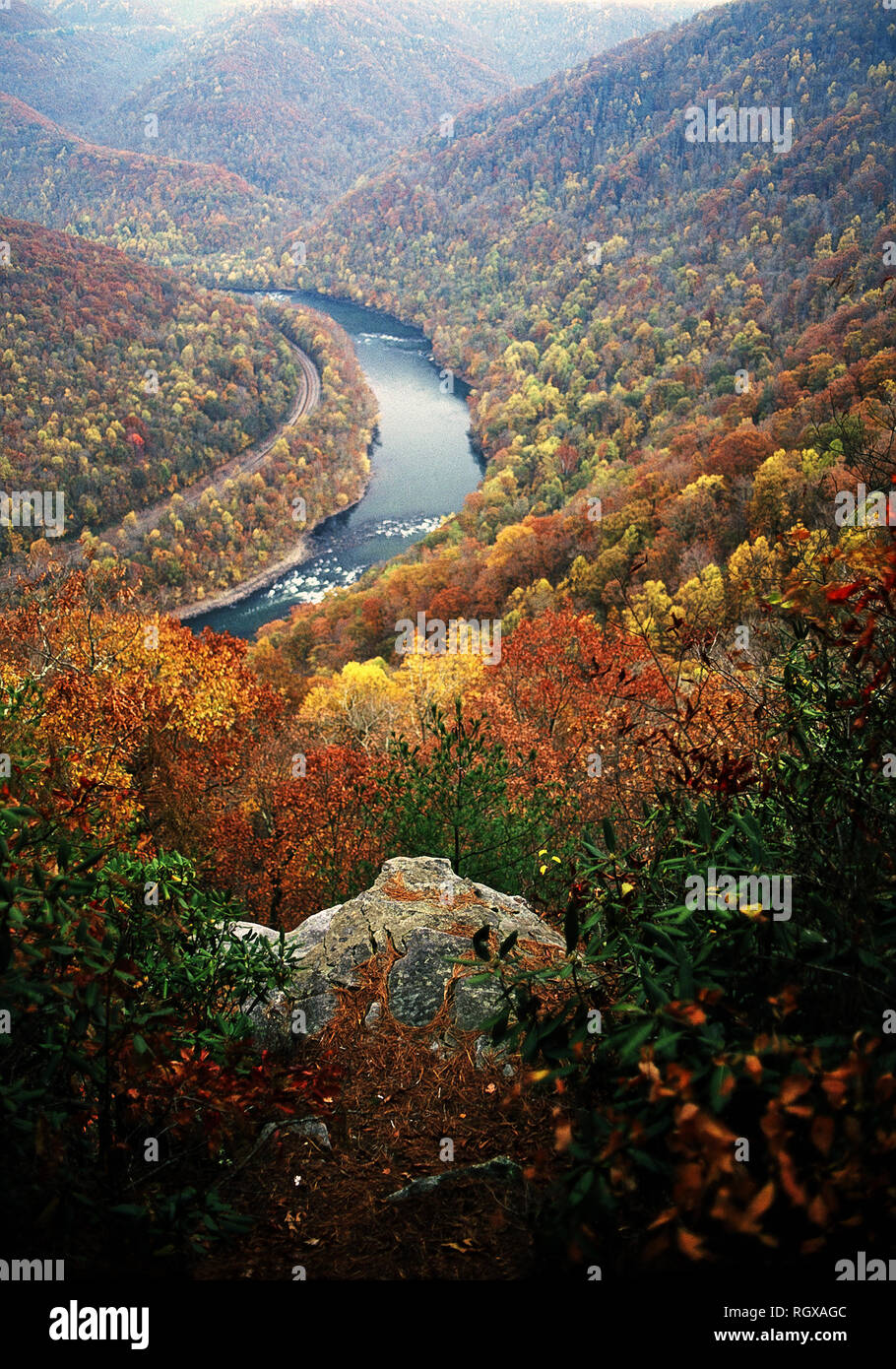 New River Gorge von Grandview National Park, West Virginia Stockfoto