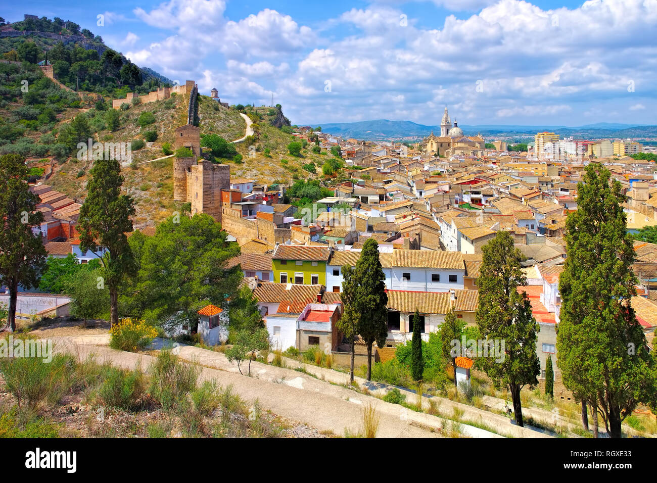 Xativa, einer Stadt in der Provinz Valencia in Spanien Stockfoto