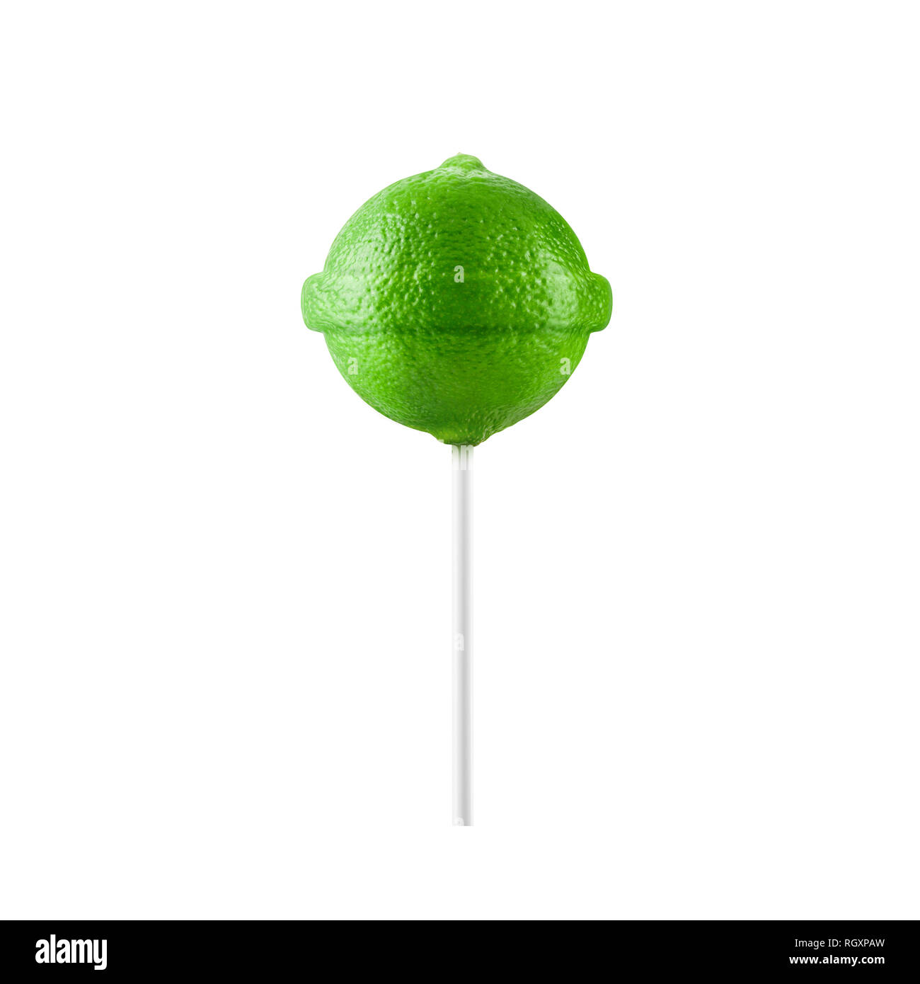 Lollipop Kalk auf weißem Hintergrund. Kreative candy Idee Stockfoto