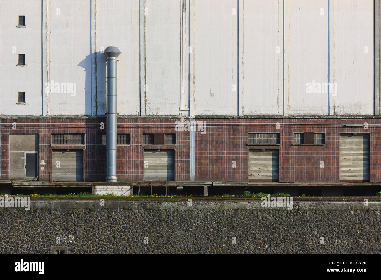 Detailansicht einer Storage Haus am Osthafen, Frankfurt, Hessen, Deutschland, Europa Stockfoto