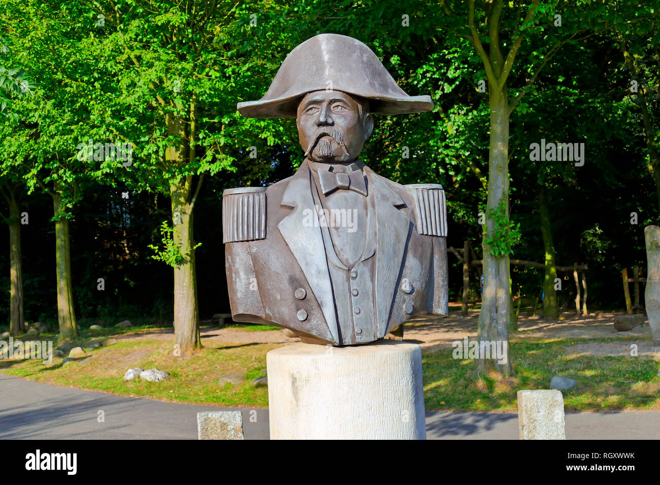 Memorial Admiral Karl Rudolf Brommy Bromme genannt, Knoops Park, Bremen Lesum, Bremen, Deutschland, Europa Stockfoto