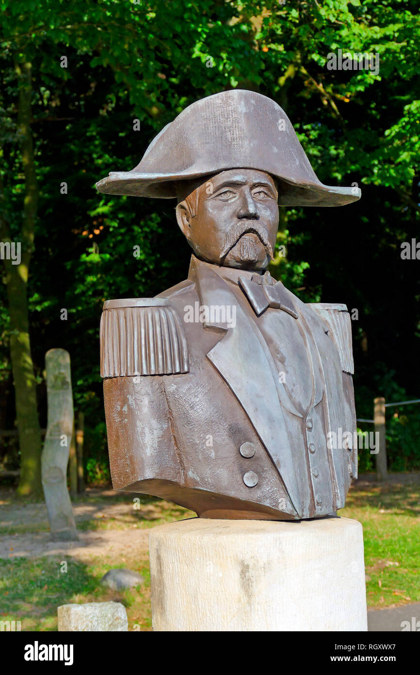 Memorial Admiral Karl Rudolf Brommy Bromme genannt, Knoops Park, Bremen Lesum, Bremen, Deutschland, Europa Stockfoto