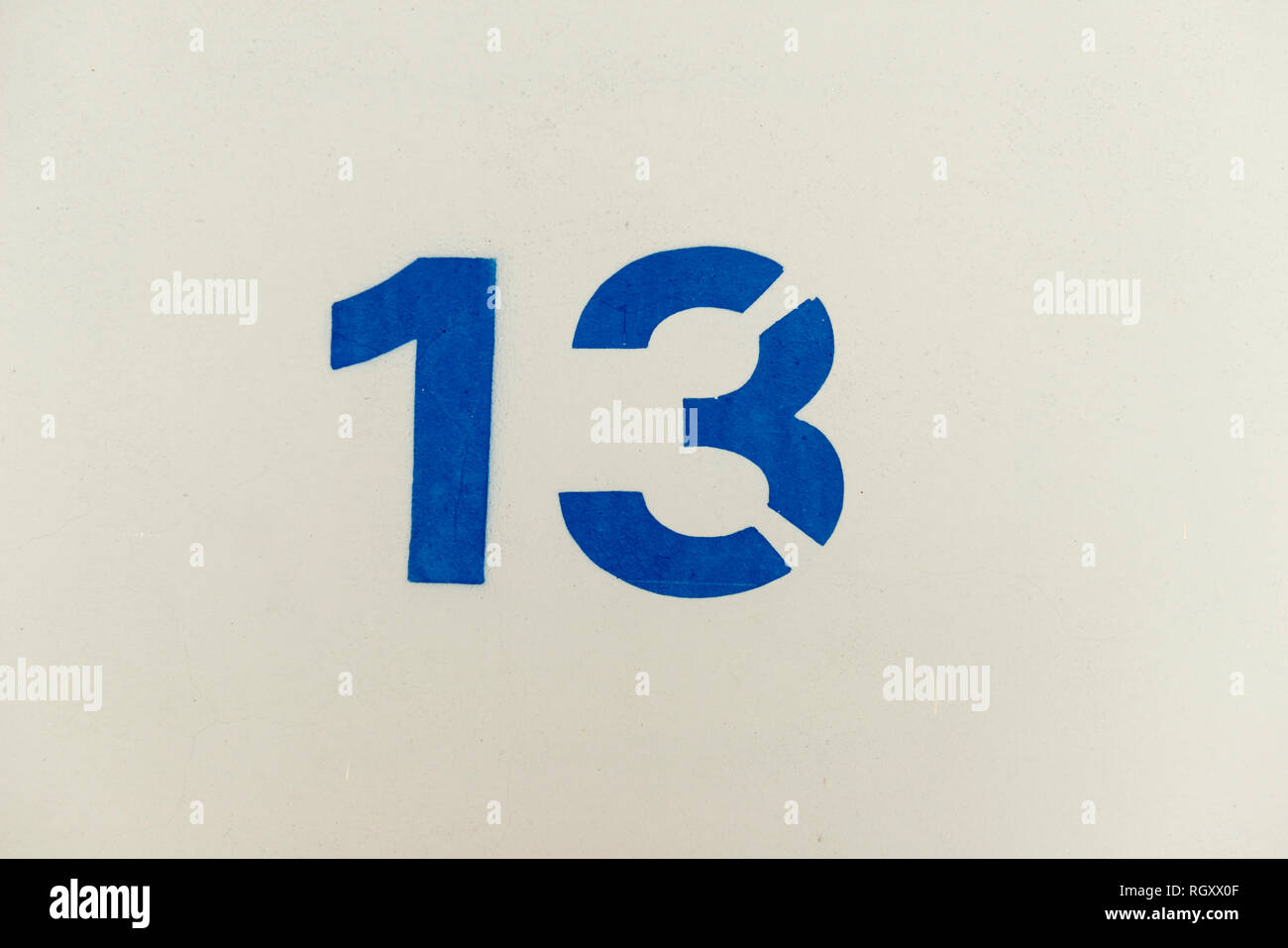 Nummer 13. Stockfoto