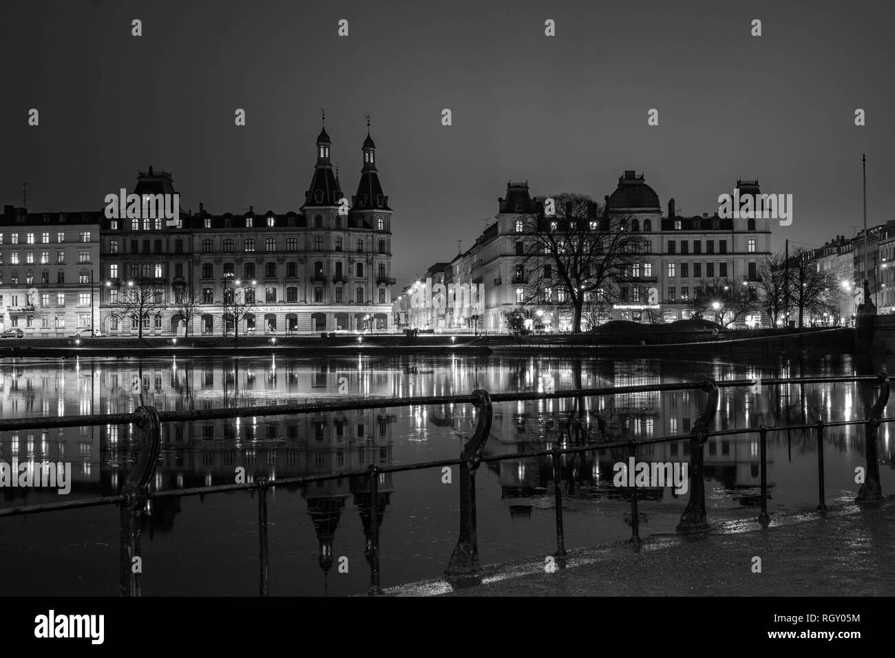 Kopenhagen Architektur - Schwarz und Weiß Stockfoto