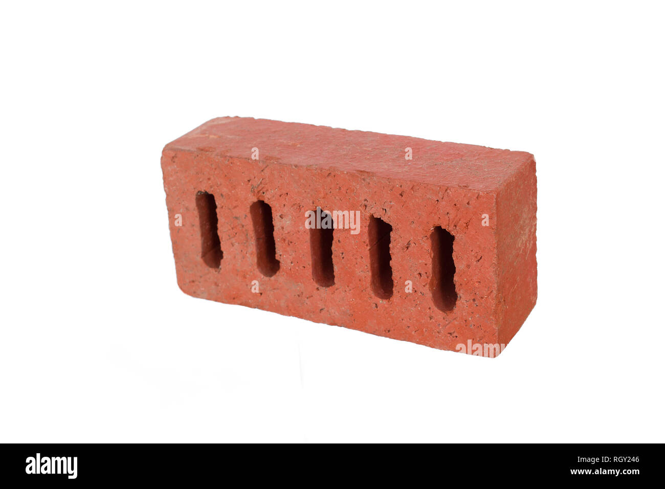 Rauen Bau aus Backstein auf Weiß isoliert. Stockfoto