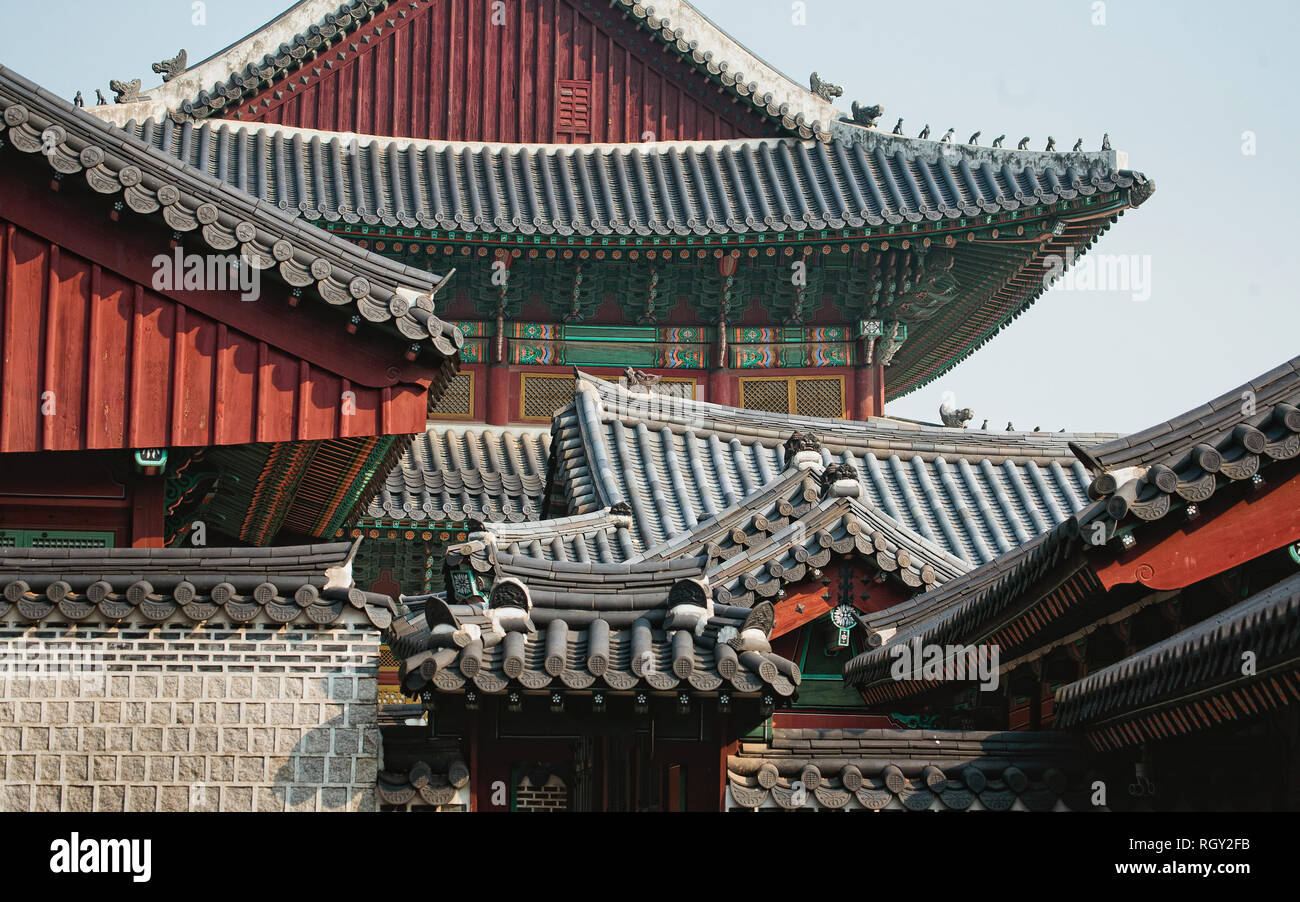 Architektonische Details der Königliche Palast in Korea Stockfoto