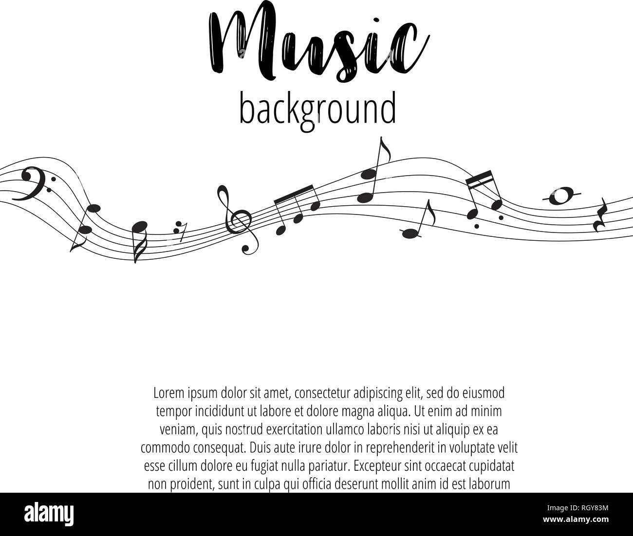 Musikalische Zeichen Moderne Hintergrund Mit Noten Vektor Element Fur Musikalische Poster Banner Werbung Karte Minimalistisch Einfache Hintergrund Stock Vektorgrafik Alamy
