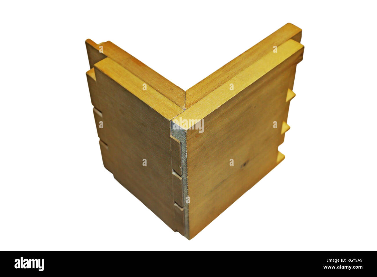 Bau Holz- elemente Gemeinsame auf weißem Hintergrund Stockfoto