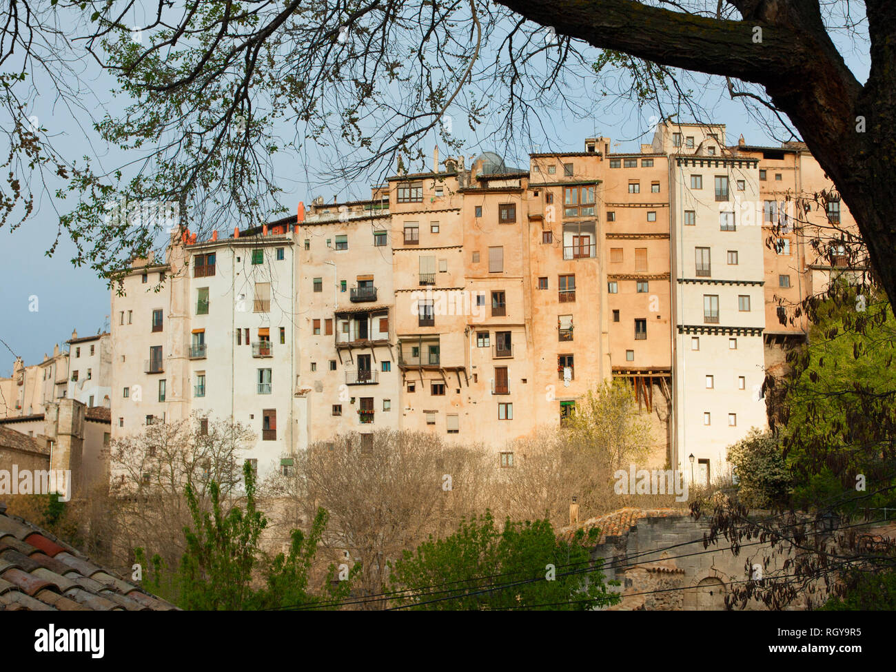 Typische Häuser von Cuenca, La Mancha, Spanien. Stockfoto