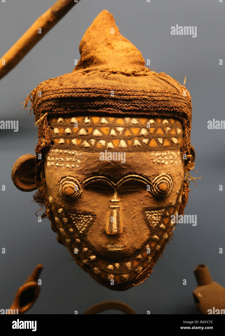 Masck, Lele. Afrikanische Objekt. Kongo. American Museum of Natural History. New York in den Vereinigten Staaten. Stockfoto