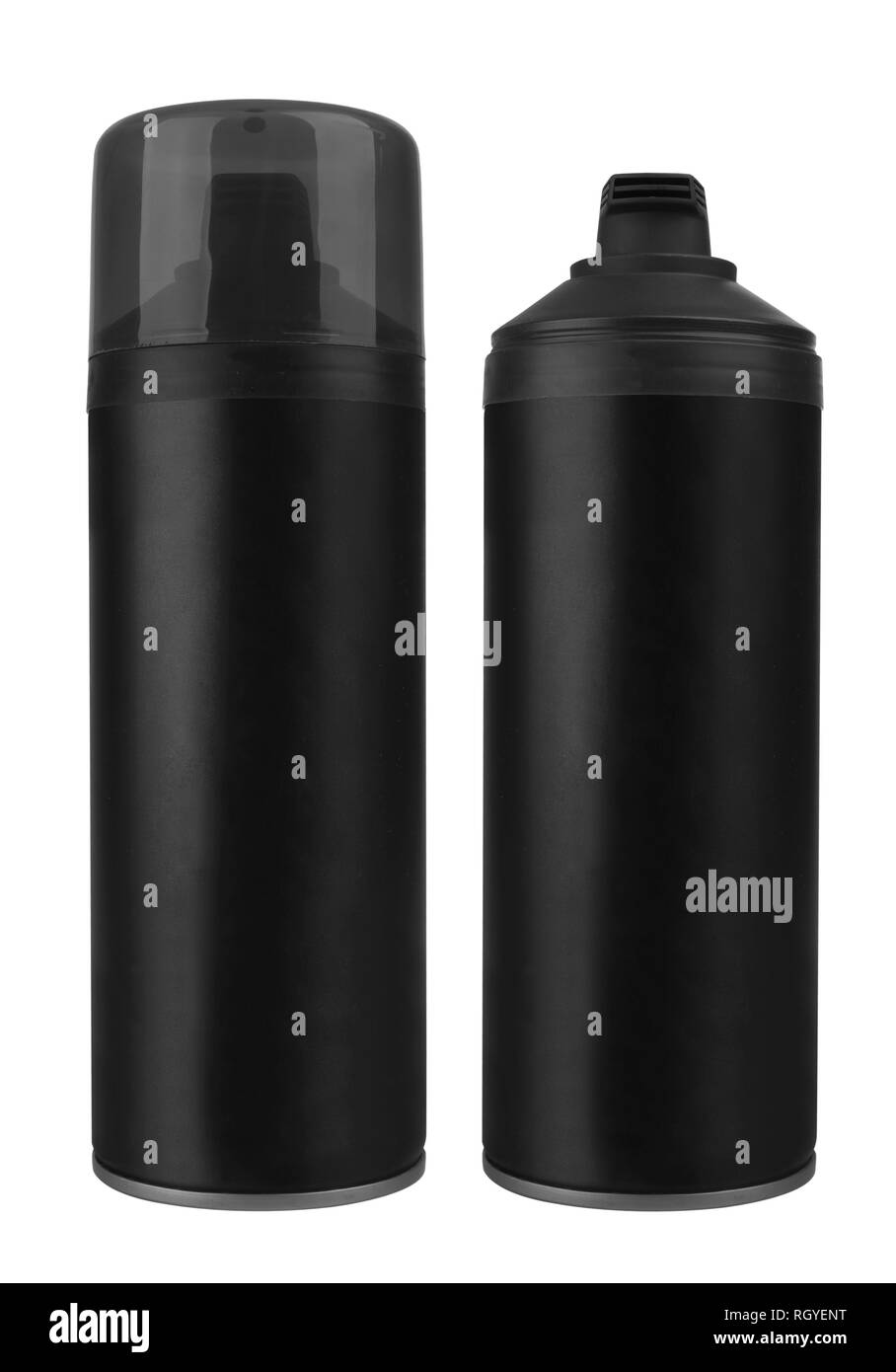 Flasche mit rasieren Schaum isolierten auf weißen Hintergrund Stockfoto