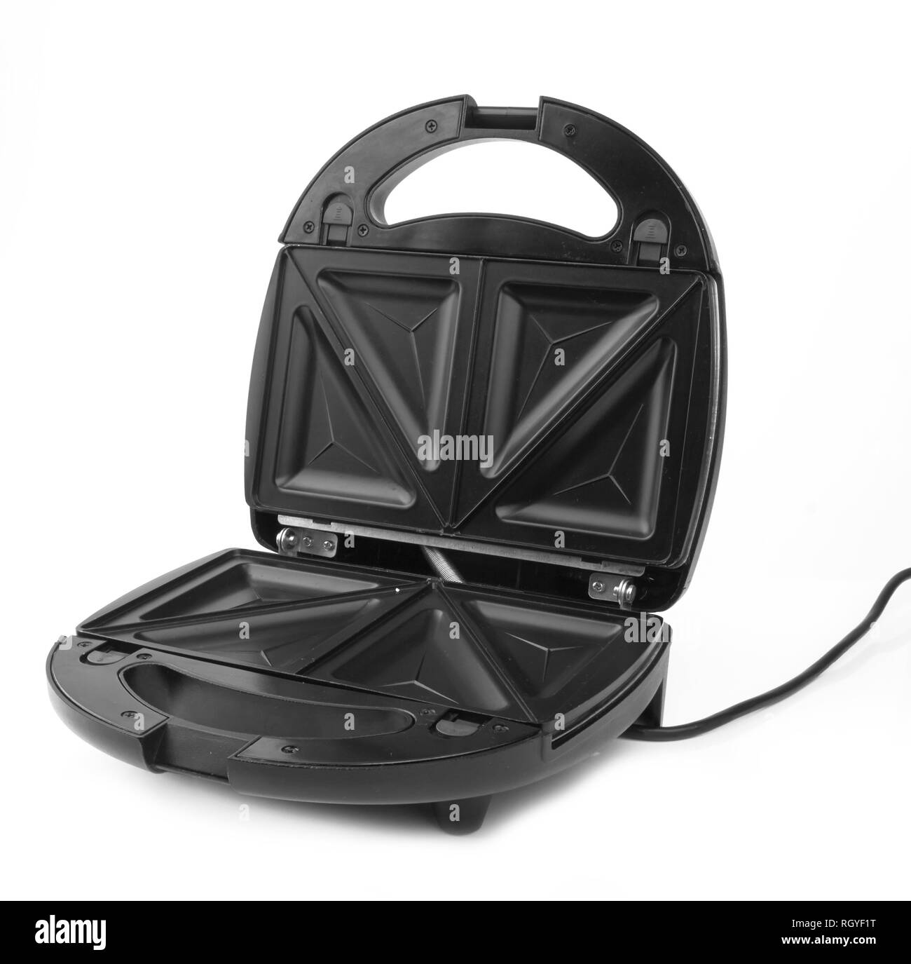 Elektrischer Grill oder Toaster auf weißem Hintergrund Stockfoto