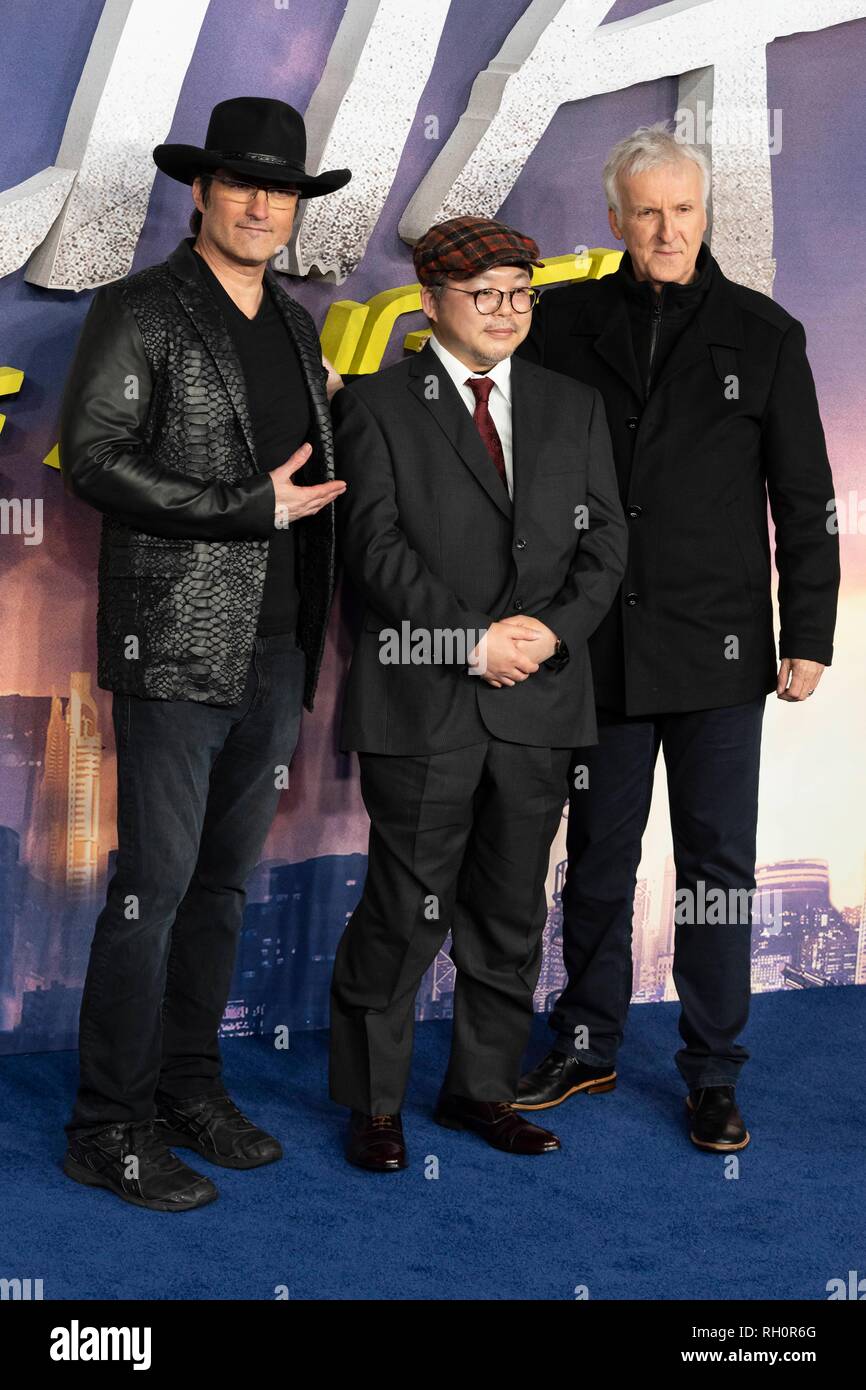 London, Großbritannien. 31. Januar, 2019. Robert Rodriguez, Yukito Kishiro und James Cameron teilnehmen: Battle Angel Alita Weltpremiere im Odeon Leicester Square. London, Großbritannien. 31/01/2019 | Verwendung der weltweiten Kredit: dpa Picture alliance/Alamy leben Nachrichten Stockfoto