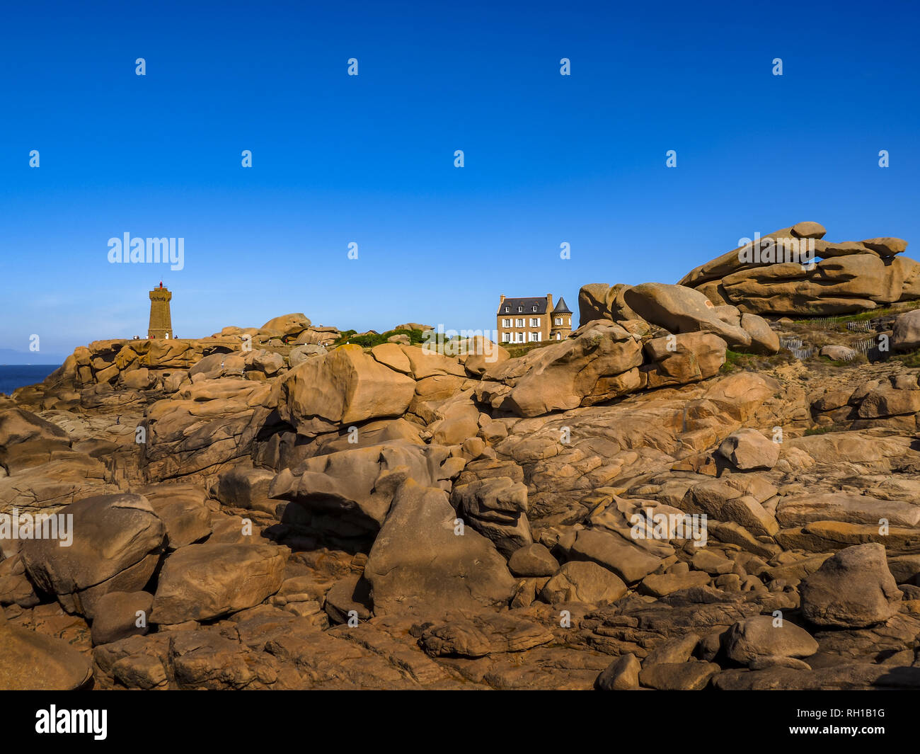 Granit Rose, Ploumanach, Côtes-d Armor, Bretagne, Frankreich, Europa Stockfoto