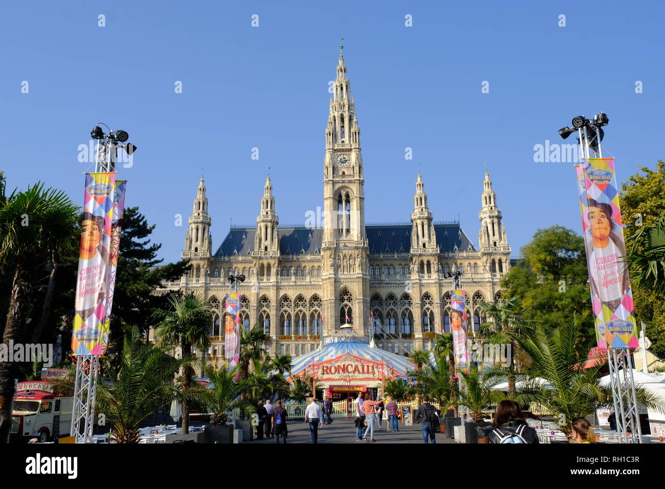 Wiener, Rathaus, Wien, Altstadt, Geschichte, Geschichte, Geschichte, Architektur, Zirkus, Tourismus, Tourismus, Österreich, Kultur, Wirtschaft, Zentrum, Hauptstadt. Stockfoto