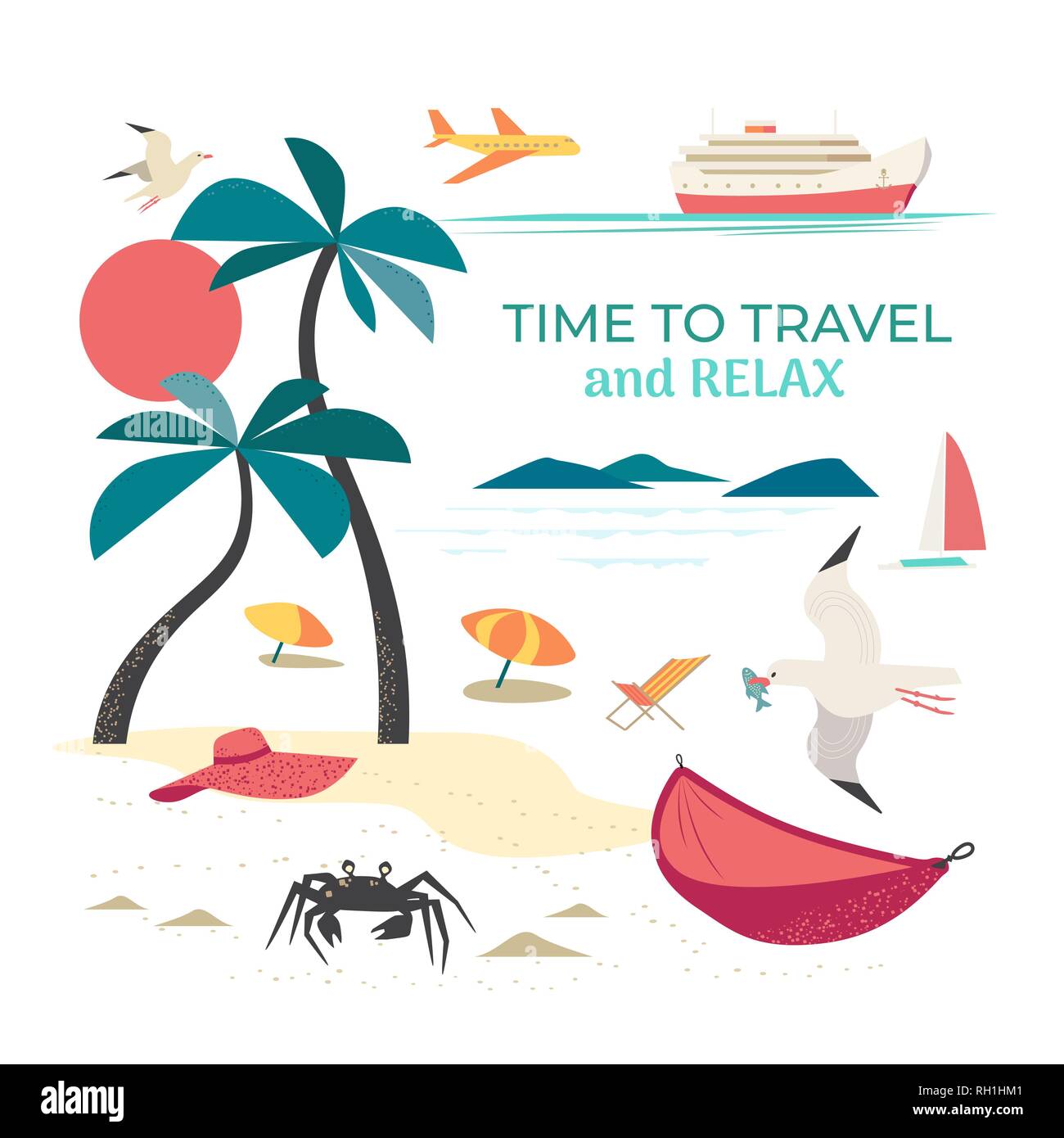 Zeit Symbole zu reisen Stock Vektor