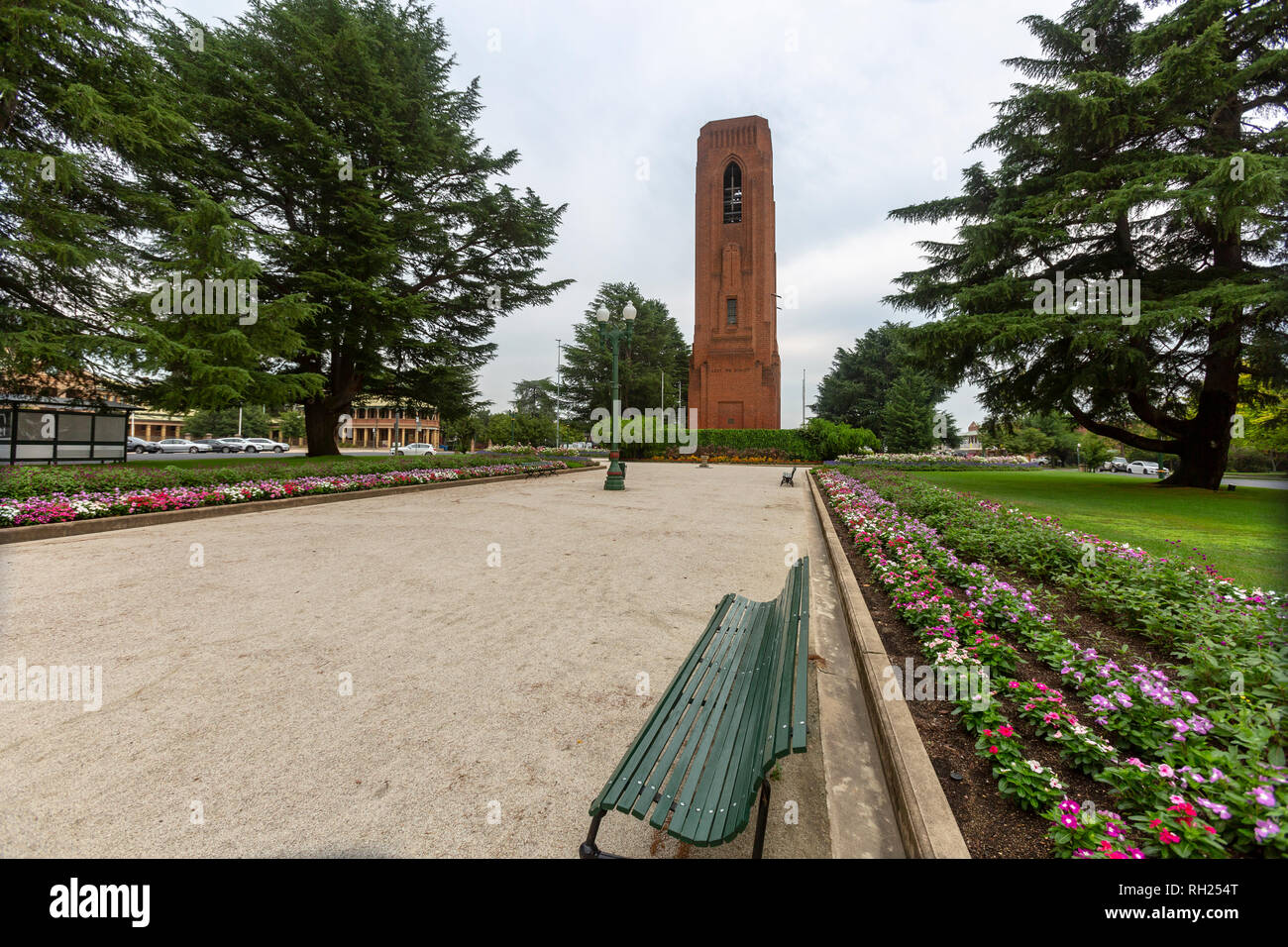 War Memorial carillon in Bathurst Stadtzentrum, im Jahre 1933 gebaut, die im Ersten Weltkrieg umgekommen waren, Bathurst, New South Wales, Australien zu erinnern Stockfoto