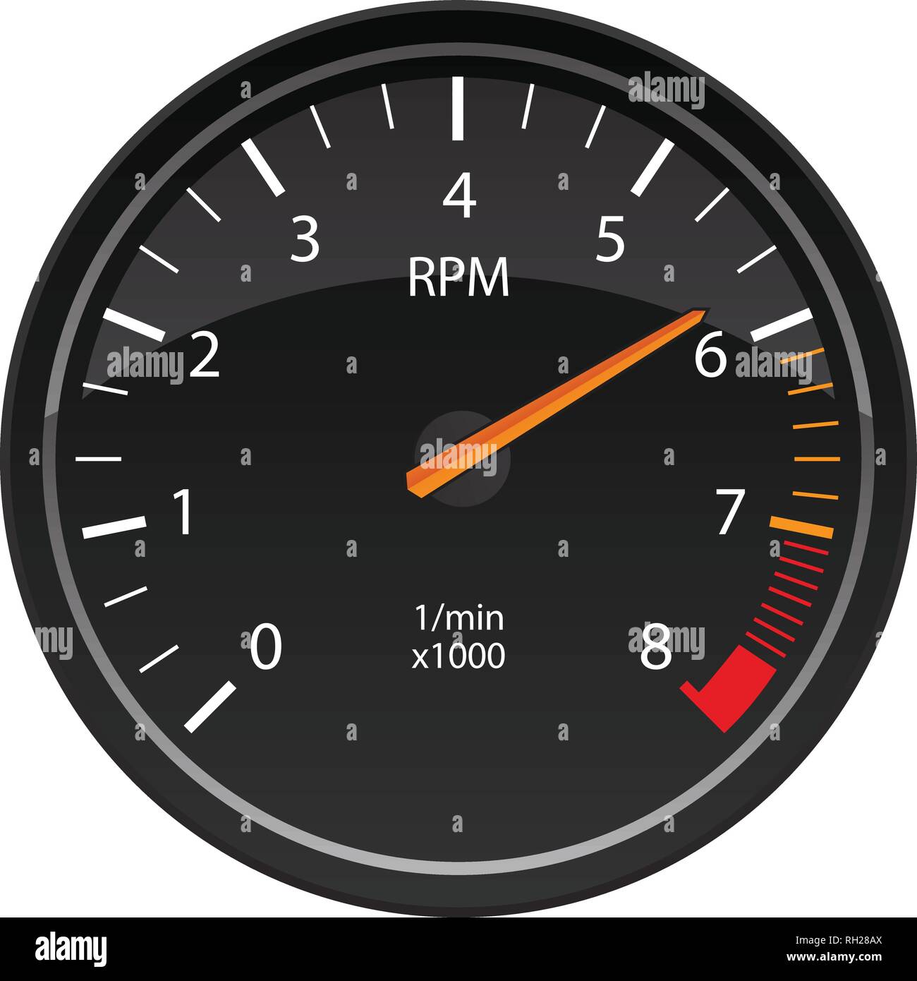 U/min Drehzahlmesser Automotive Dashboard Manometer Vector Illustration Stock Vektor