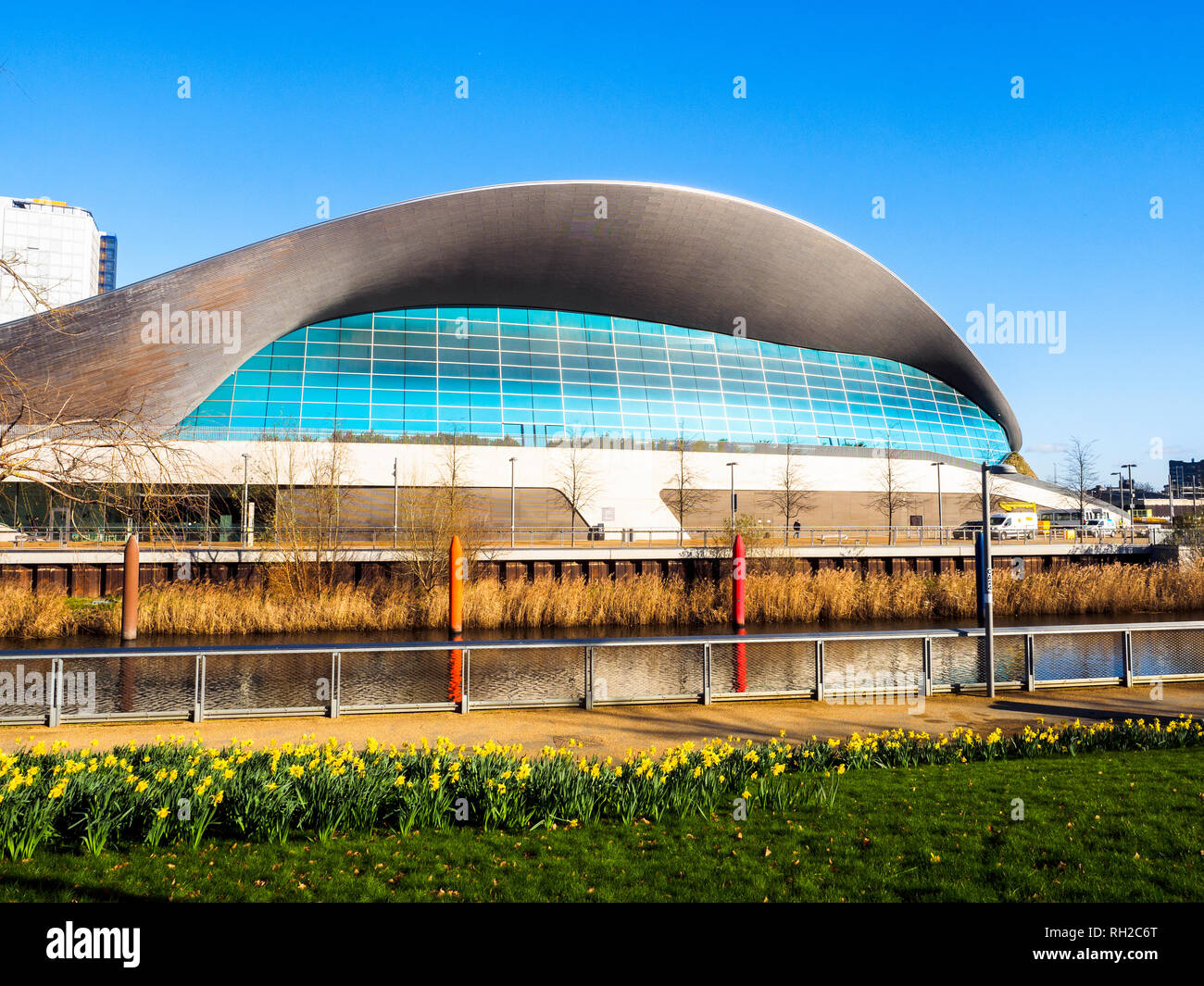 London Aquatics Centre an der Queen Elizabeth Olympic Park in Stratford-East London, England Stockfoto