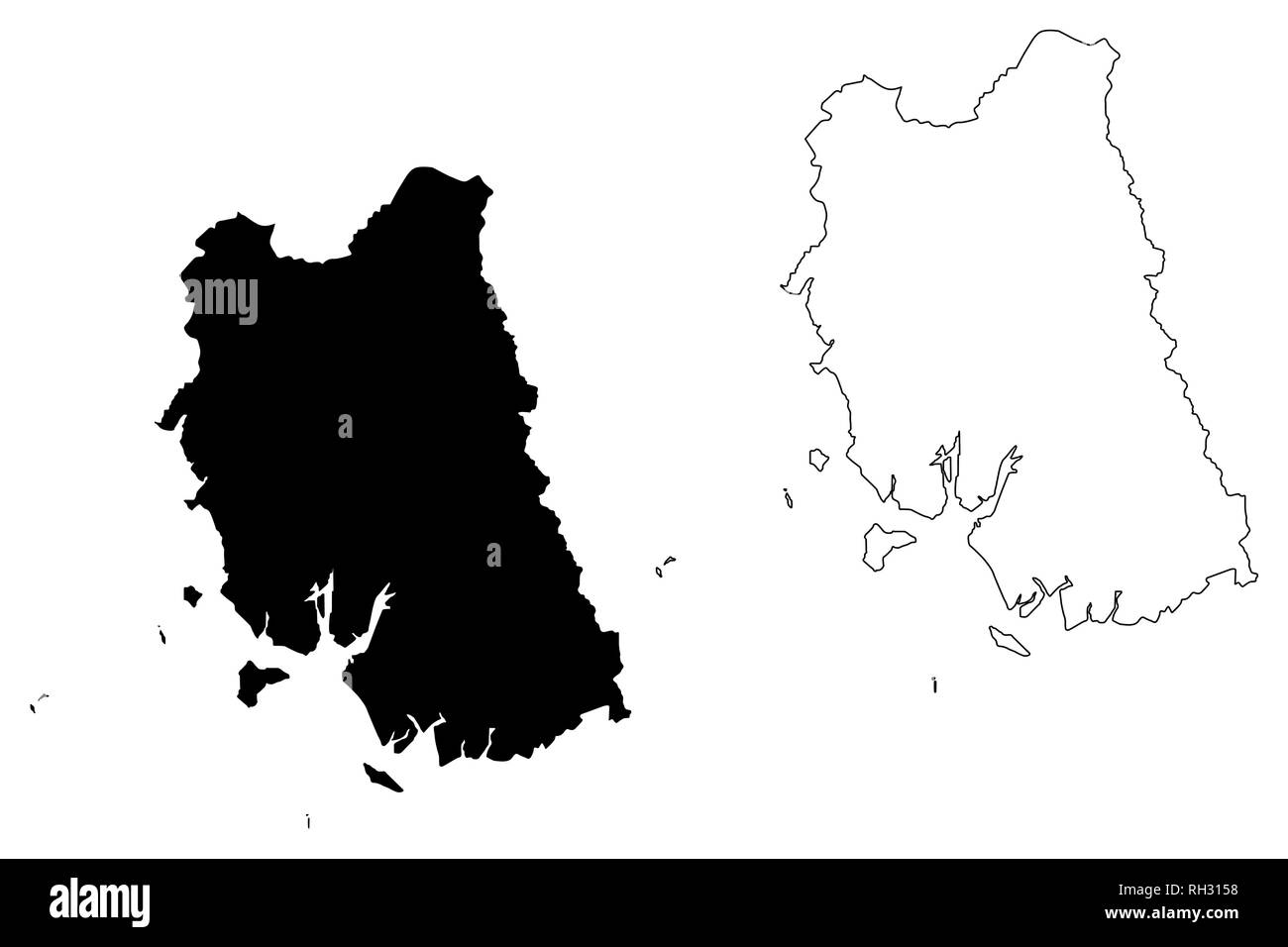 Provinz Trang (Königreich Thailand, Siam, Provinzen von Thailand) Karte Vektor-illustration, kritzeln Skizze Trang Karte Stock Vektor