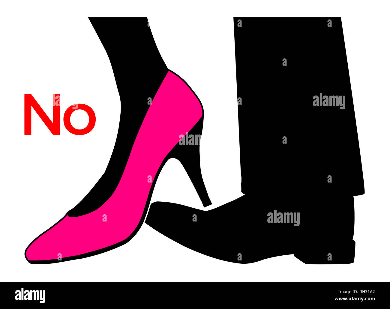 Klare und einfache Botschaft für ein Mann am Arbeitsplatz oder dating Stockfoto