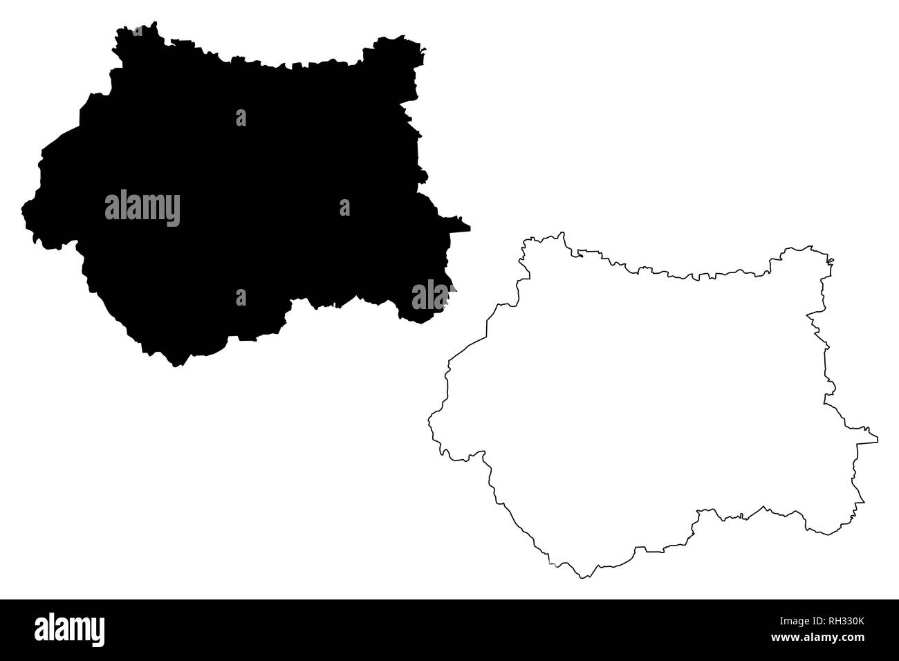 West Yorkshire (Vereinigtes Königreich, England, Metropolitan County) Karte Vektor-illustration, kritzeln Skizze West Yorkshire Karte Stock Vektor