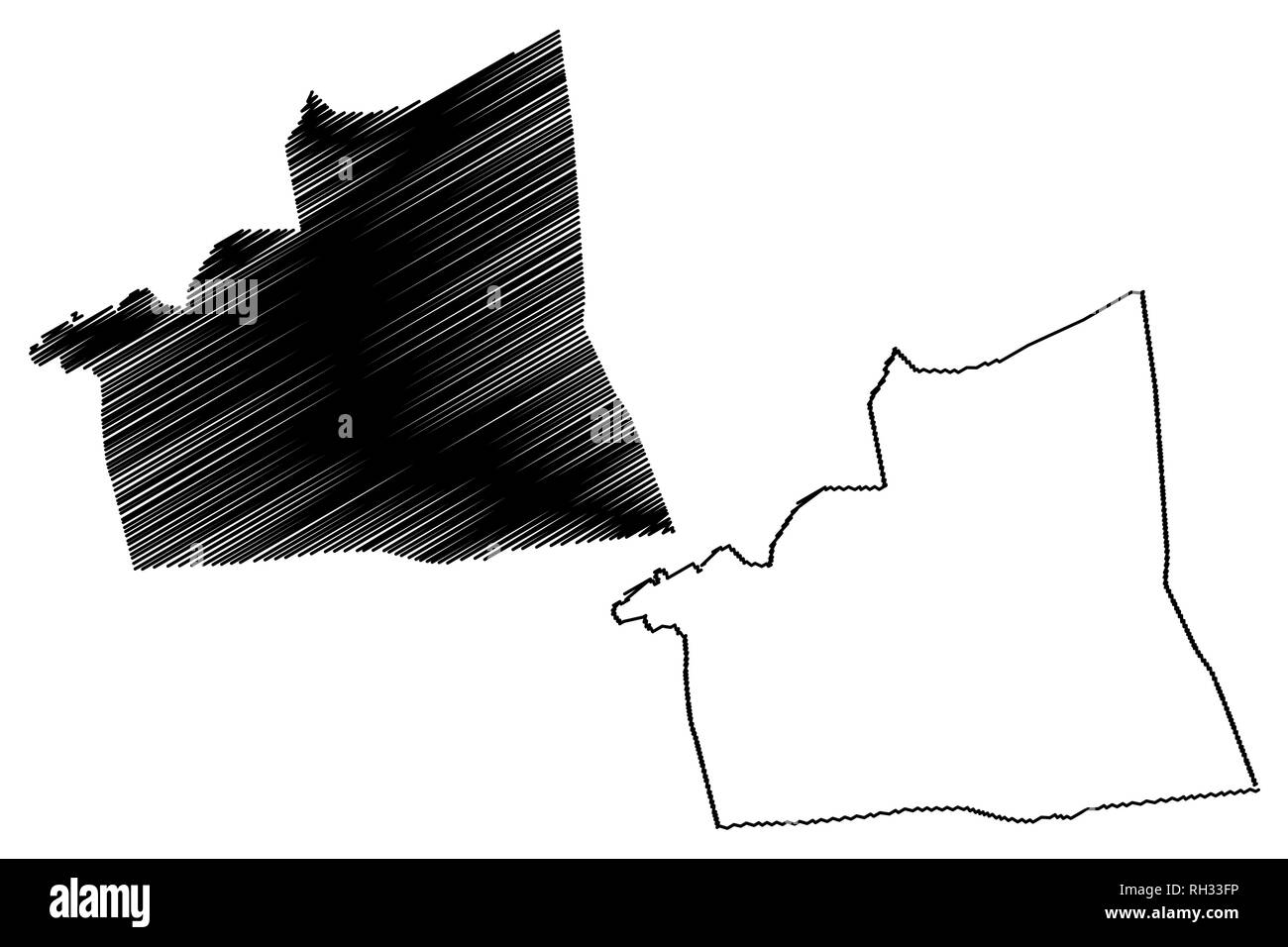 Ismailia Governorate (Gouvernements von Ägypten, Arabische Republik Ägypten) Karte Vektor-illustration, kritzeln Skizze Ismailia Karte Stock Vektor