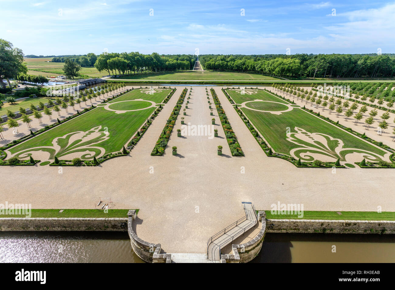 Frankreich, Loir et Cher, Chambord, Schloss Chambord, Französischer Garten, oder den Jardin à la française // Frankreich, Loire-et-Cher (41), Chambord, châte Stockfoto