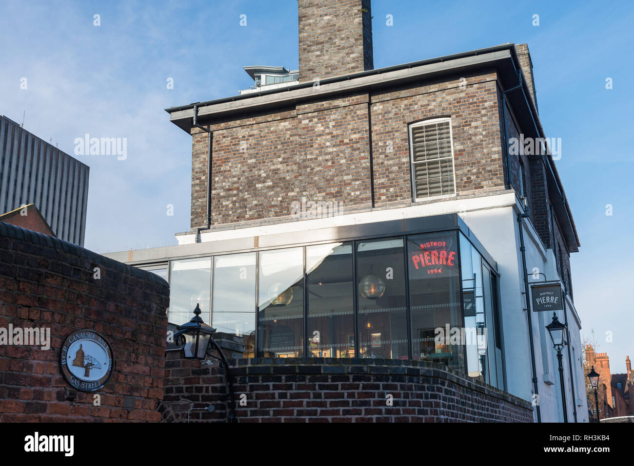 Bistrot Pierre französisches Restaurant in Gas Street Basin, Birmingham Stockfoto