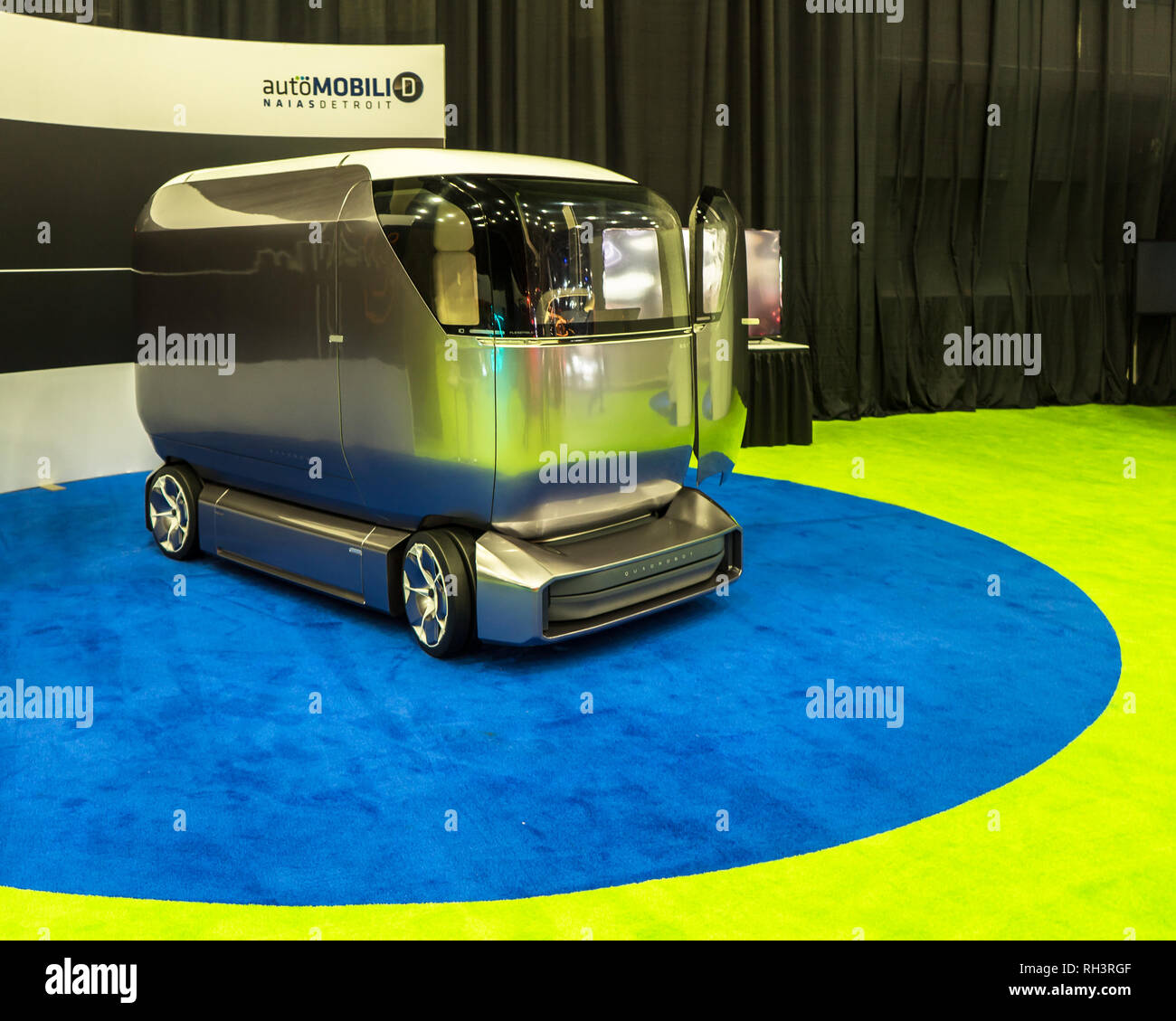 DETROIT, MI/USA - Januar 14, 2019: ein Quadrobot U1 (1) Autonome elektrische Konzeptfahrzeug auf der North American International Auto Show (NAIAS) Stockfoto