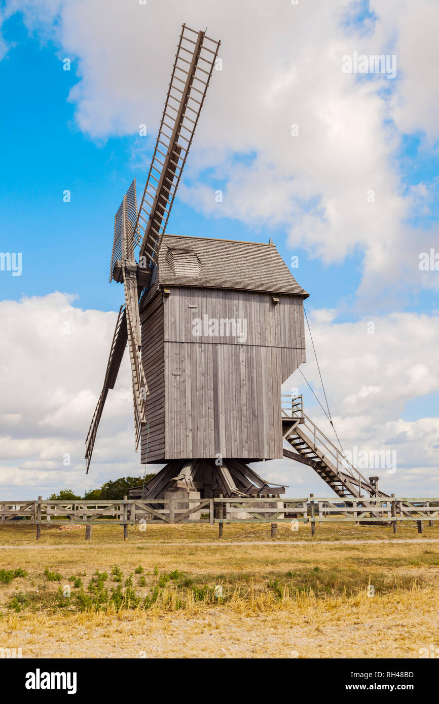 Valmy Windmühle in Frankreich. Valmy, Grand Est, Frankreich. Stockfoto