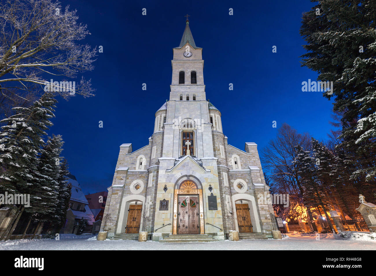 Kirche der Heiligen Familie in Zakopane. Zakopane, Kleinpolen, Polen. Stockfoto