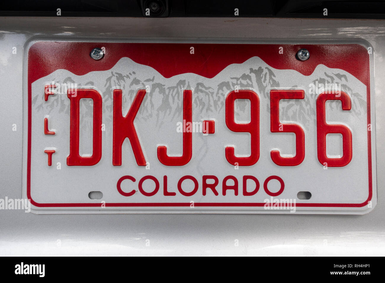 In der Nähe von Colorado State Nummernschild, Usa. Stockfoto