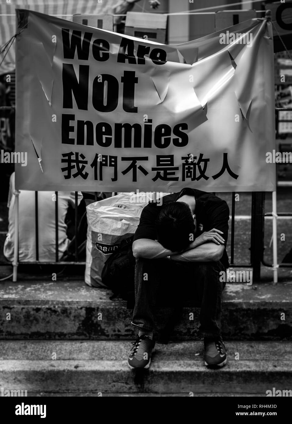 Der Regenschirm Bewegung war eine politische Bewegung, die während der Hongkong Demokratie Proteste von 2014 entstanden. Stockfoto