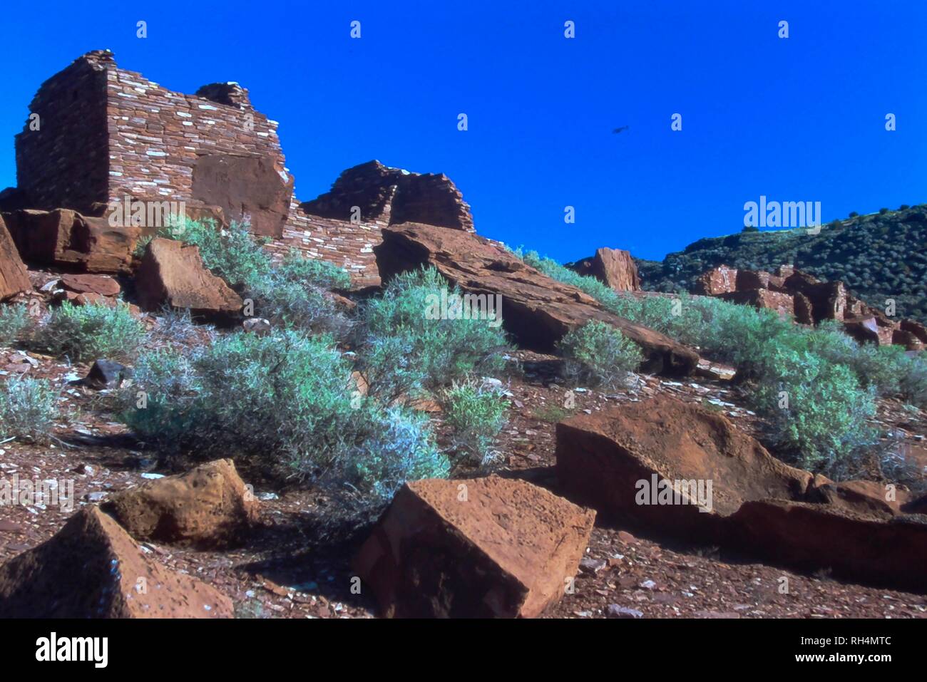 Zwischen der Painted Desert und Ponderosa Hochland von Arizona gelegen, Wupatki ist eine Landschaft von Vermächtnissen und alten Pueblos. Stockfoto