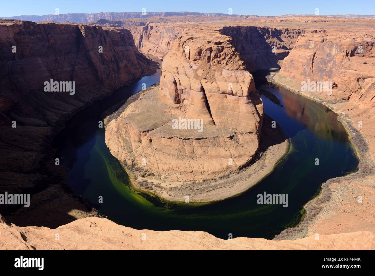 Website der Horseshoe Bend, eine Windung des Colorado River in Arizona, Usa. Stockfoto