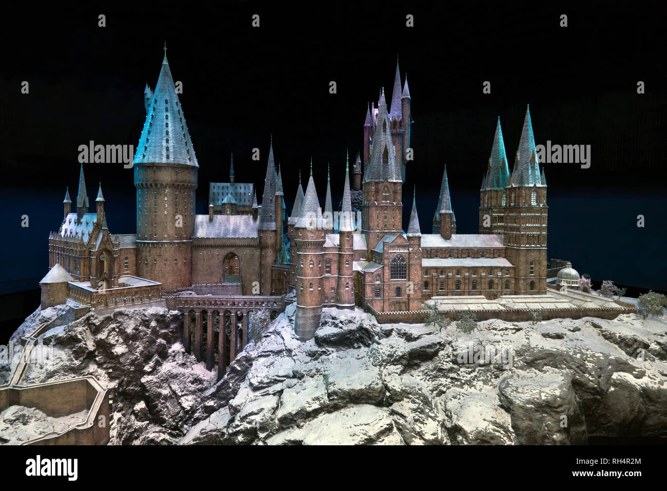 Hogwarts im Schnee, Warner Brothers Studio Tour Leavesdon Stockfoto