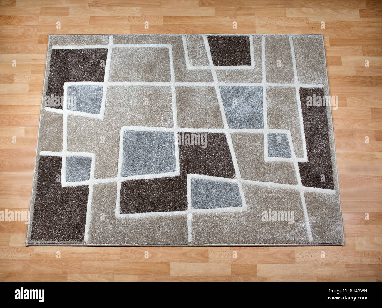 Modern Teppich Laminat Parkettboden Stockfoto