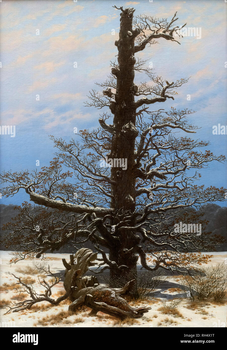 Caspar David Friedrich (1774-1840), Eiche im Schnee, 1829. Eichbaum im Schnee. Stockfoto