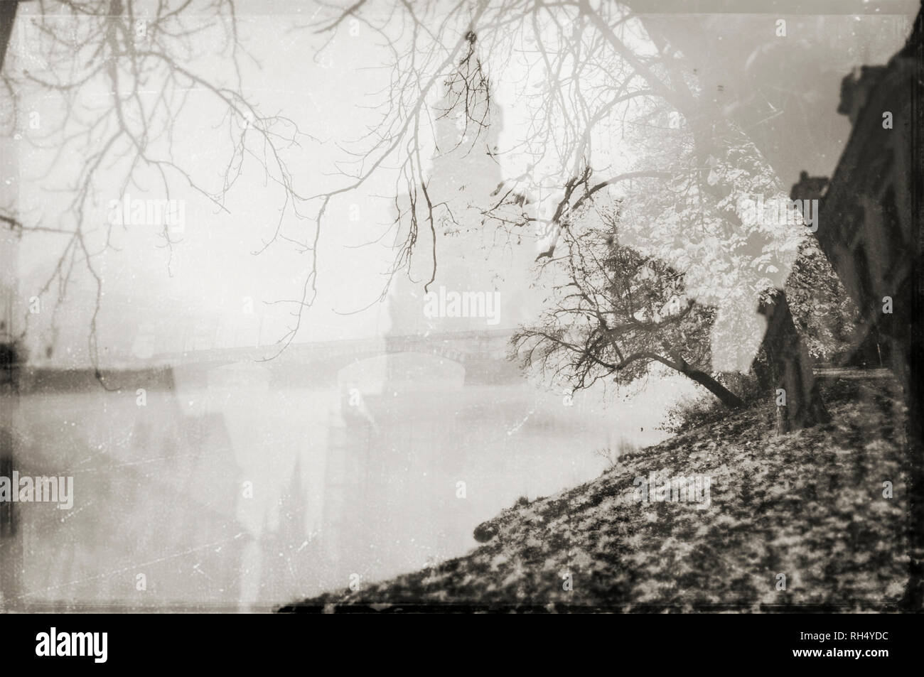 Prag Reflexionen, Herbst, vintage. Der Tschechischen Republik Stockfoto