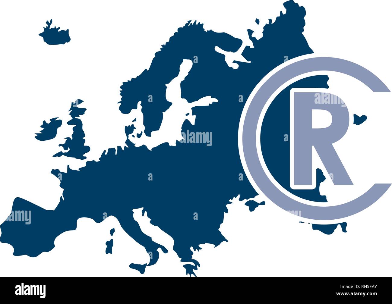 Europen Union Map Property Vector Illustration Stock Vektor