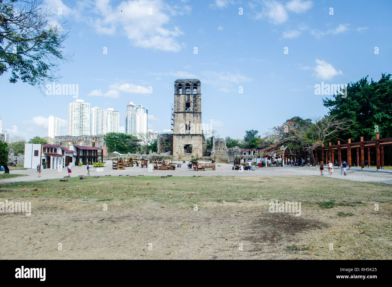 Plaza Mayor in Panama Viejo Stockfoto