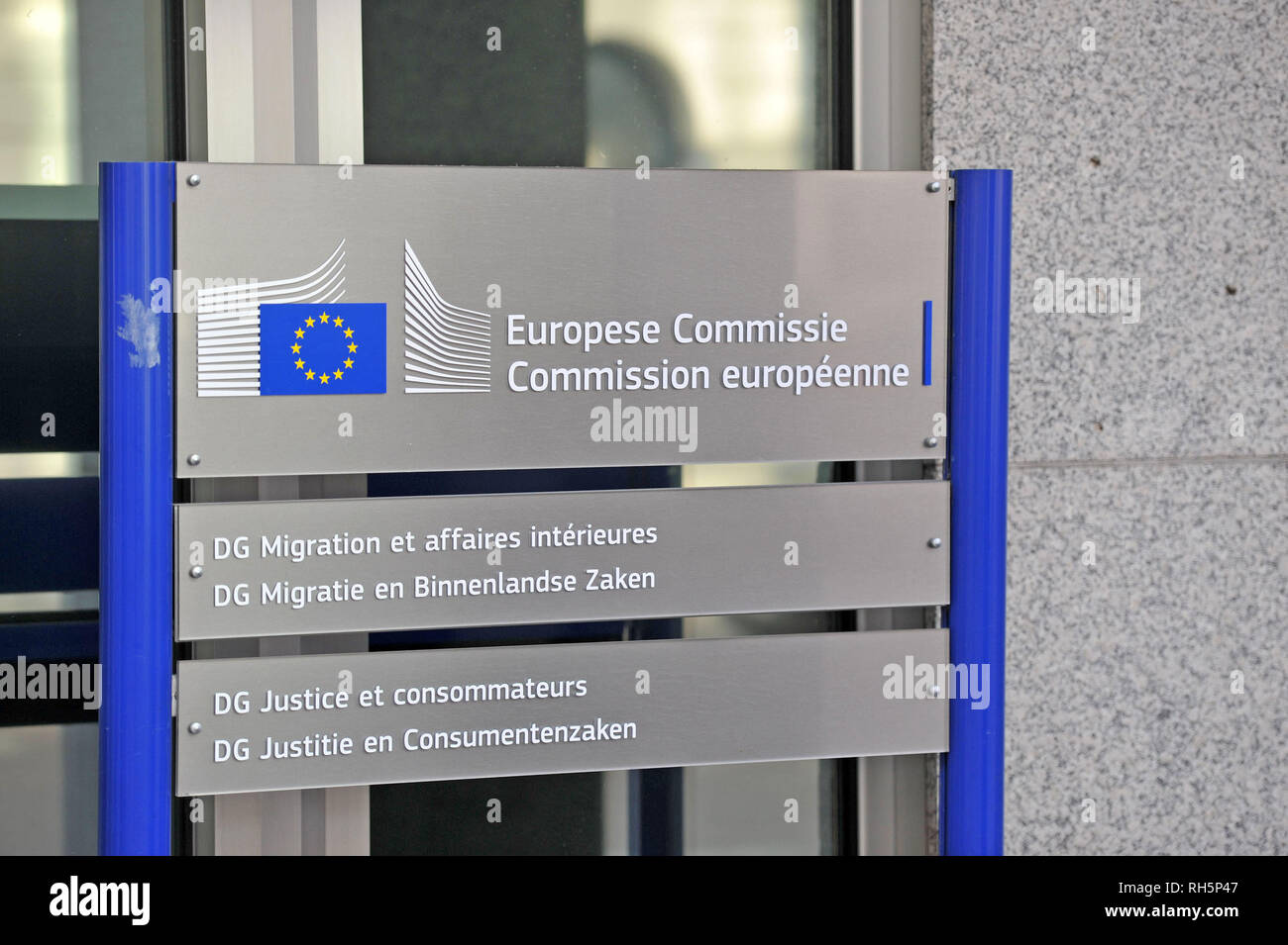 Europäische Kommission unterzeichnen in Brüssel, Europa. Stockfoto