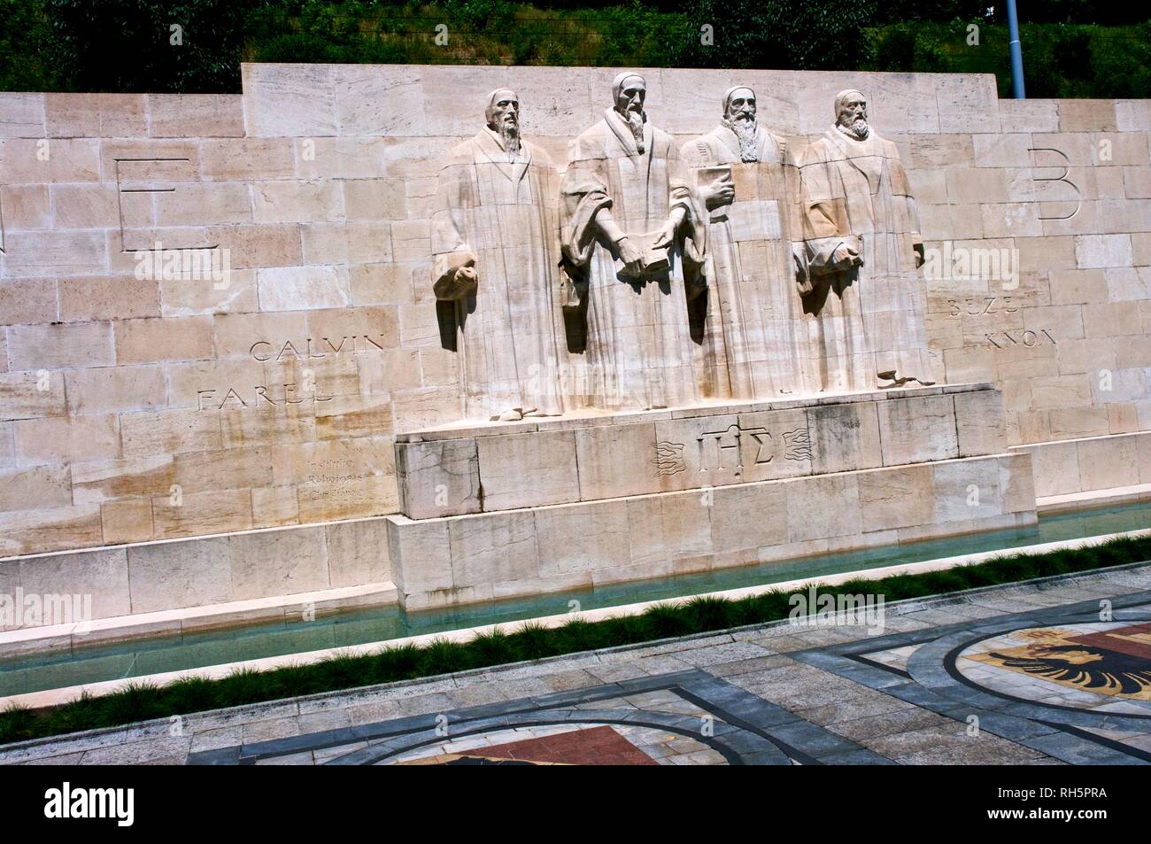 Reformation Wand von Architekt Alphonse Laverrière herum in Genf in der Schweiz Stockfoto