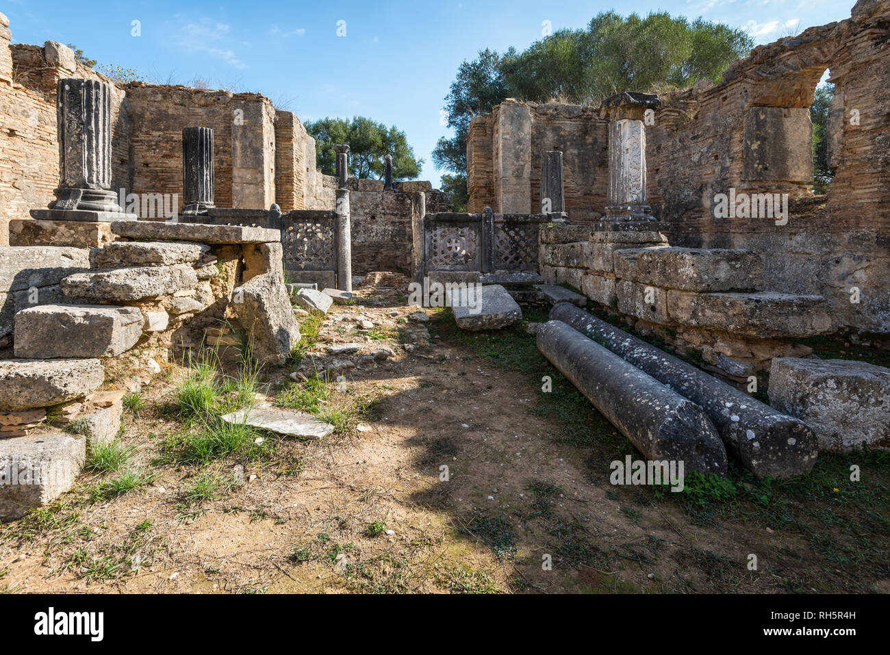 Werkstatt des Phidias Phidias oder Pheidias, wo die Statue des Zeus in Olympia, Griechenland erstellt. Stockfoto