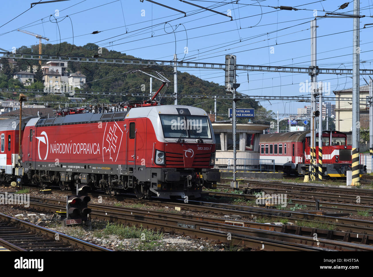 Klasse 383 Vectron ms elektrische Lokomotive; Bratislava, Bratislava, Slowakei Stockfoto