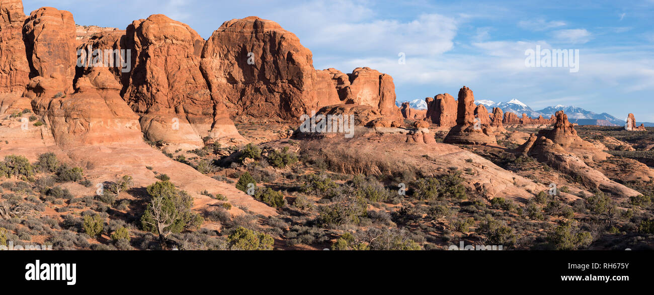 Garten Eden Panorama im Arches Arches National Park. Im Südosten von Utah gelegen, im Norden der Stadt der Moabiter. Stockfoto