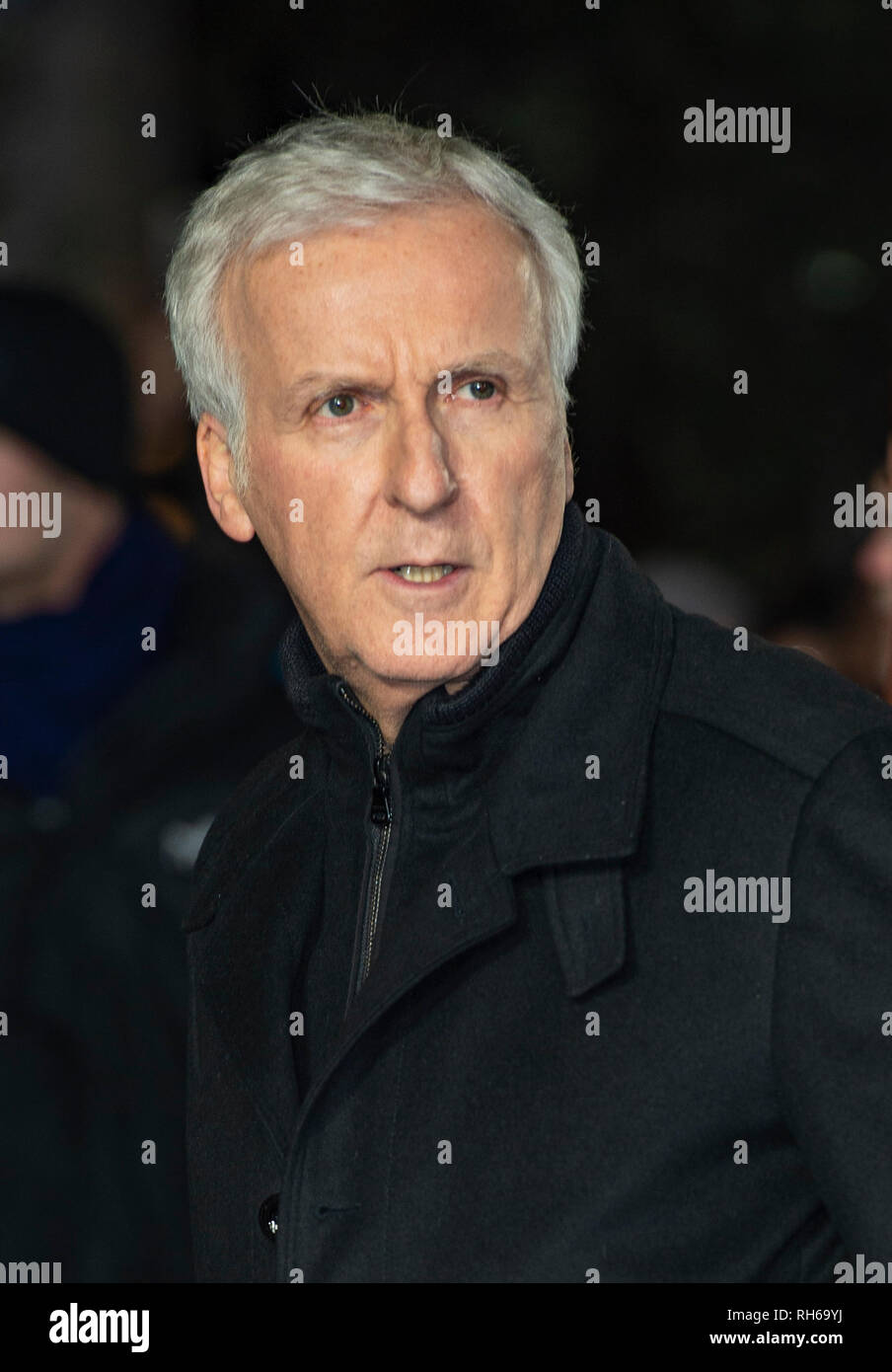 James Cameron besucht die Weltpremiere von "Alita: Battle Angel' im Odeon Leicester Square. Stockfoto