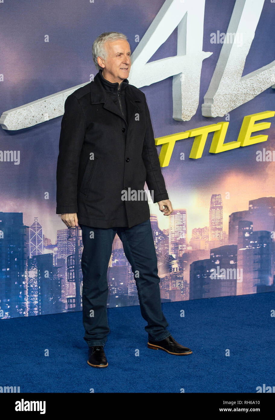 James Cameron besucht die Weltpremiere von "Alita: Battle Angel' im Odeon Leicester Square. Stockfoto