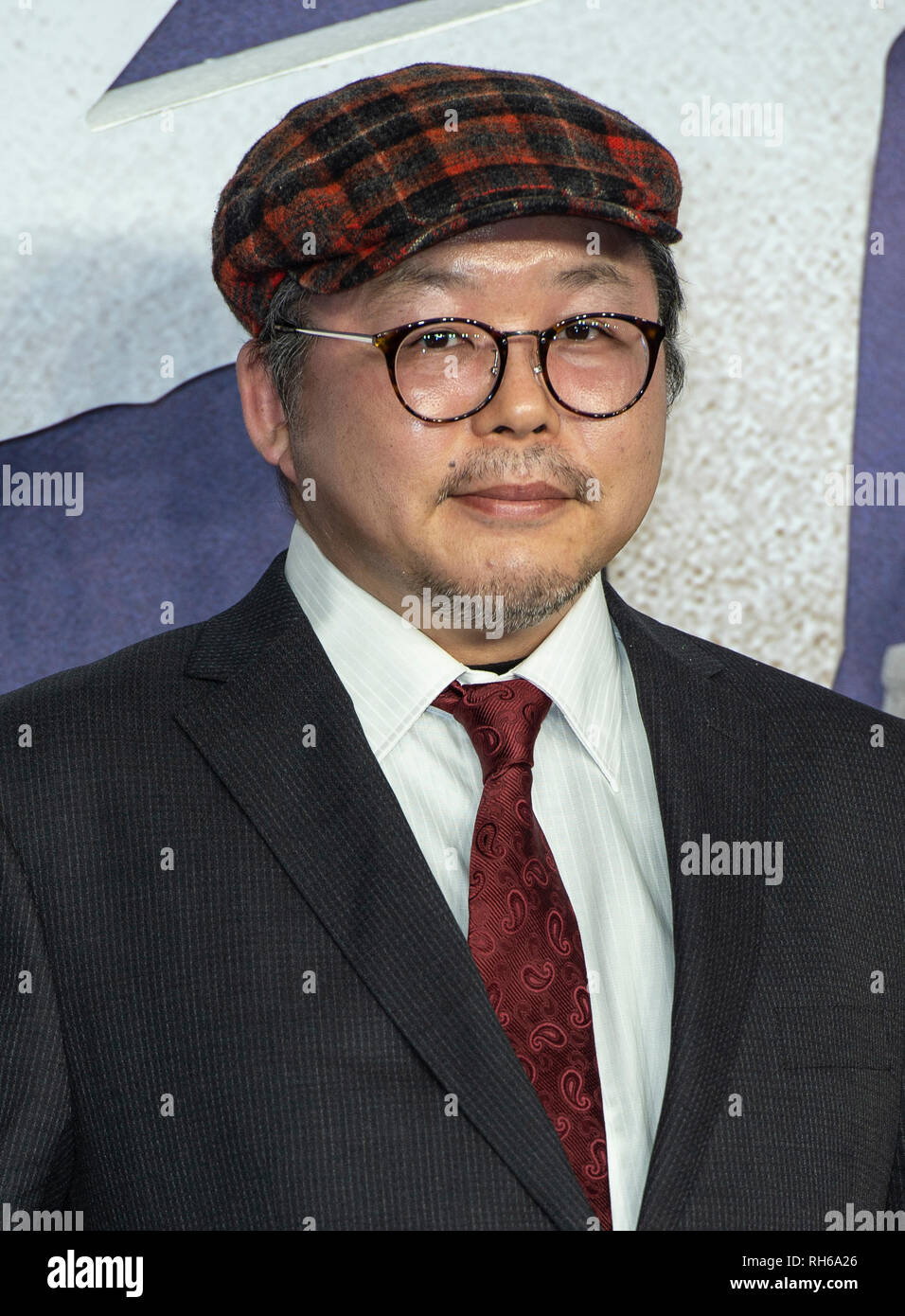 Yukito Kishiro besucht die Weltpremiere von "Alita: Battle Angel' im Odeon Leicester Square. Stockfoto